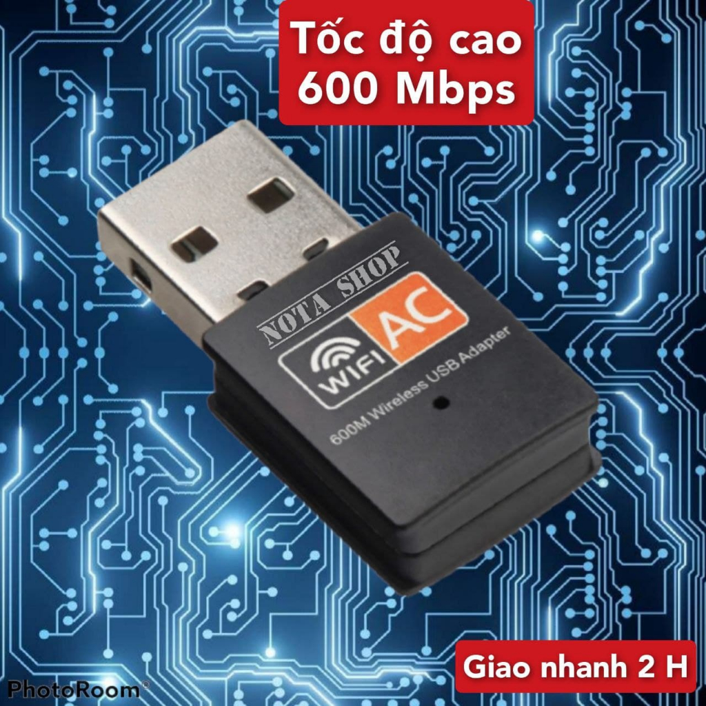 USB WiFi Bluetooth 5.0 - Card WiFi + râu dài giúp hút sóng WiFi cho PC 5Ghz 1300Mbps cho Máy bàn PC Laptop