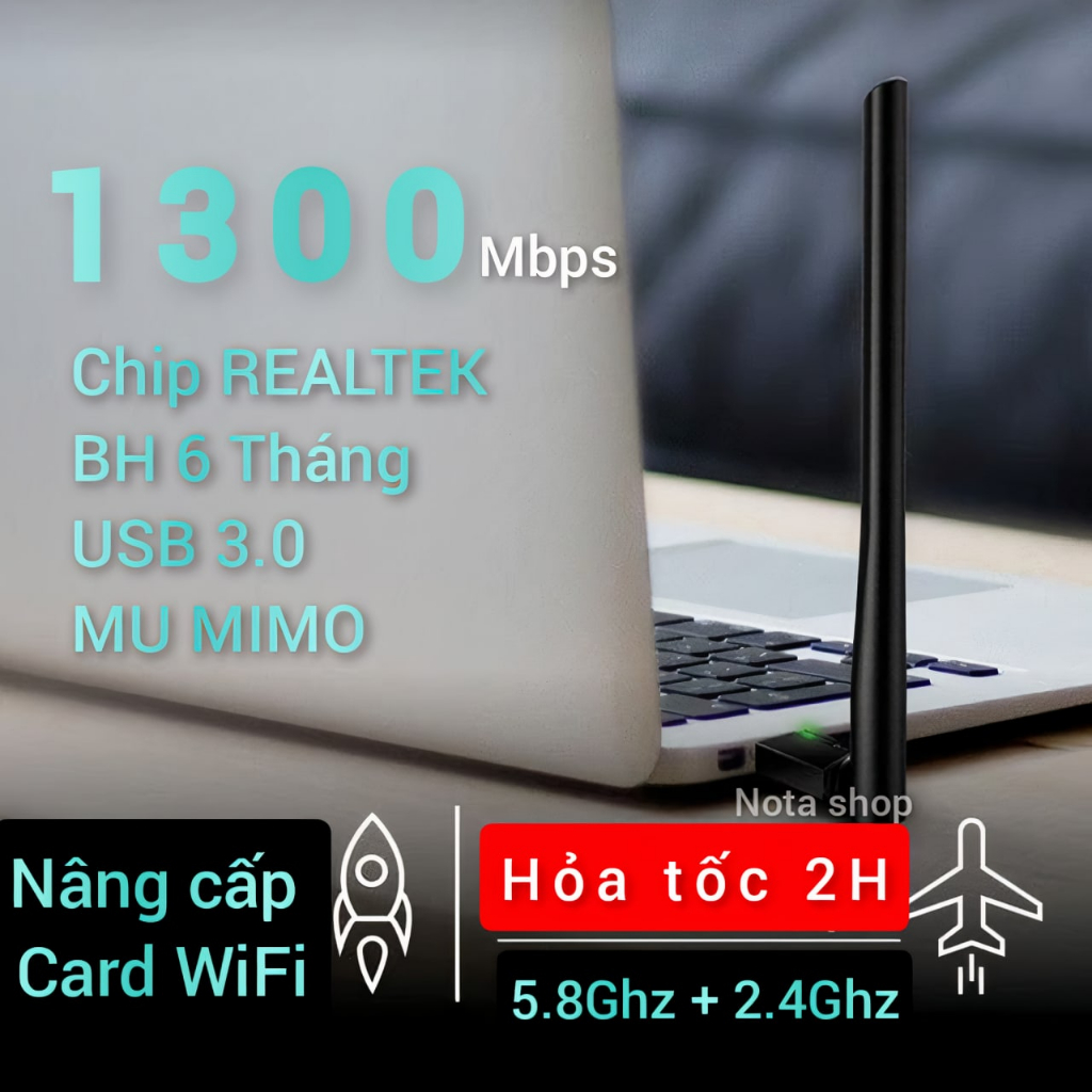 USB WiFi TENDA U10 600Mbps - Thu sóng WiFi 5Ghz cho Máy bàn PC Laptop,dùng để học online làm việc