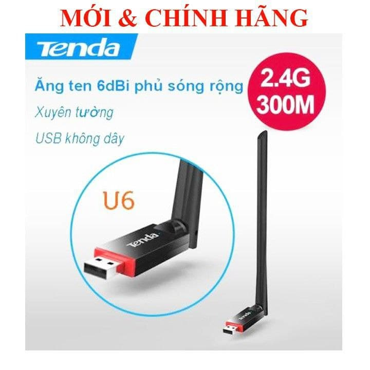USB WiFi TENDA U10 600Mbps - Thu sóng WiFi 5Ghz cho Máy bàn PC Laptop,dùng để học online làm việc