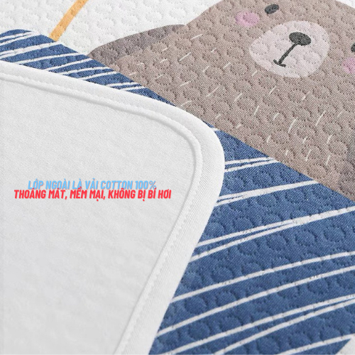 Tấm Lót Chống Thấm Cho Bé 4 Lớp, Thoáng Khí, Có Thể Giặt Được 50x70, 80x100cm