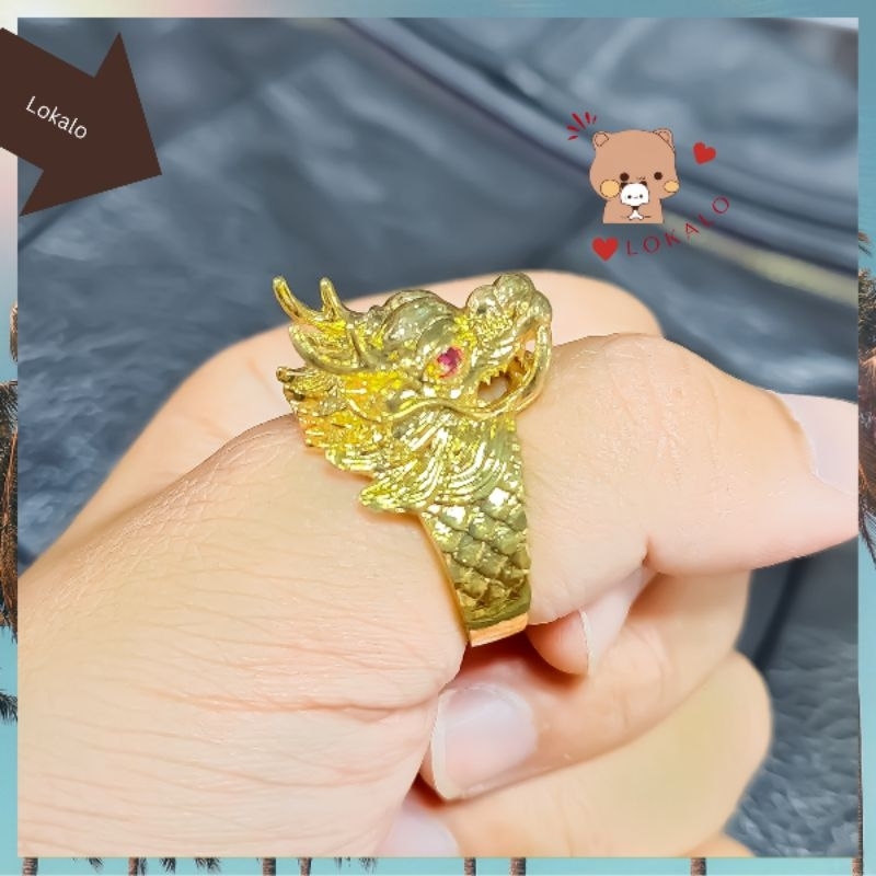 Nhẫn Nam Đẹp, Nhẫn Vàng Nam Rồng Mạ Vàng 24k - Điểm Nhấn Thời Trang Cho Nam Thanh Niên Sành Điệu" Lo