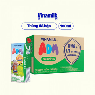 Sữa dinh dưỡng có đường vinamilk adm - thùng 48 hộp 180ml