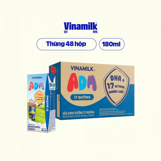 Sữa dinh dưỡng ít đường vinamilk adm - thùng 48 hộp 180ml