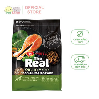 Thức ăn cho chó trưởng thành PET LIKE THE REAL DOG Grain Free Crunch không độn ngũ cốc vị cá hồi gói 1kg