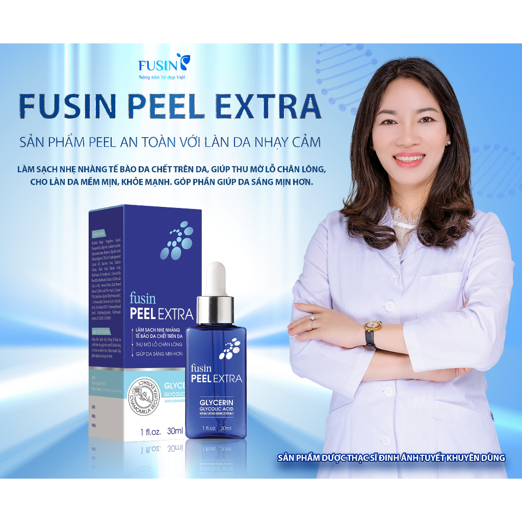 Serum Làm Mờ Thâm Và Sáng Da FUSIN PEEL EXTRA Lọ 30ml giúp cho làn da mềm mịn, căng bóng