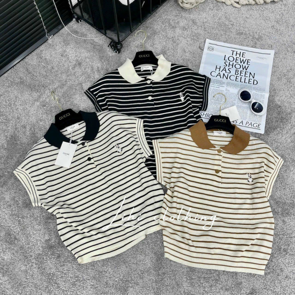 Áo len mongtoghi kẻ tay hến 2 màu, áo len kẻ cho nữ