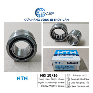 Vòng bi bạc đạn đũa kim, con lăn hình trụ nki 15/16 hãng ntn