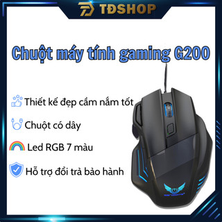 Chuột máy tính gaming Có LED nhiều màu phong cách hiện đại ấn tượng cực đẹp , chuột có dây, chuột gaming G200
