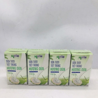 Vỉ 4 Hộp Sữa Mộc Châu Dừa 110ml