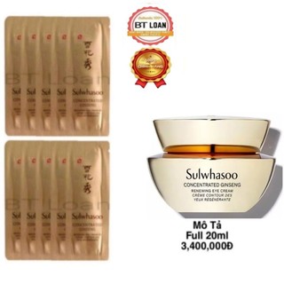 Combo 30 gói Kem mắt nhân sâm mờ thâm sạm da xóa nhăn vùng mắt chống nhăn chống lão hóa sulwhasoo Ginseng eye cream