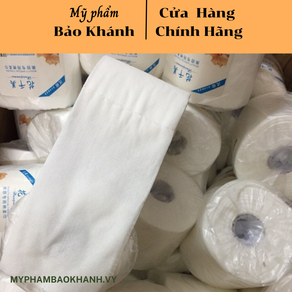 Giấy Cuộn, Khăn Cuộn Rửa Mặt Cotton Tiệt Trùng Loại To 220-230G Chuyên Dùng Spa, TMV