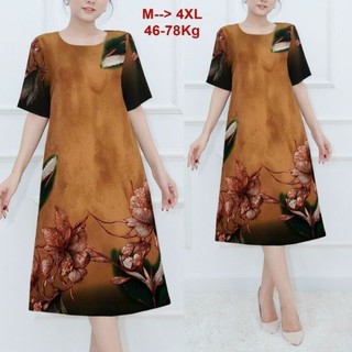 ĐẦM SUÔNG LỤA CỔ TRÒN IN HỌA TIẾT