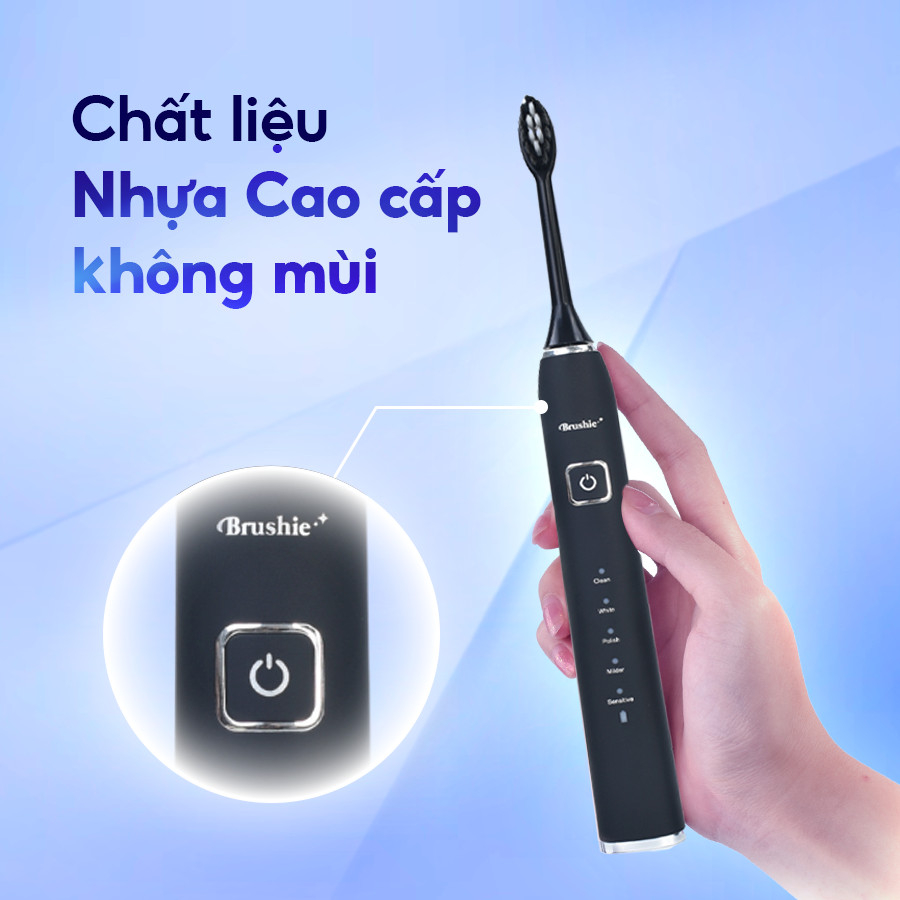 Bàn chải đánh răng điện 5 chế độ Brushie chính hãng, bàn chải điện tích hợp đầu rửa mặt (Bản Limited)