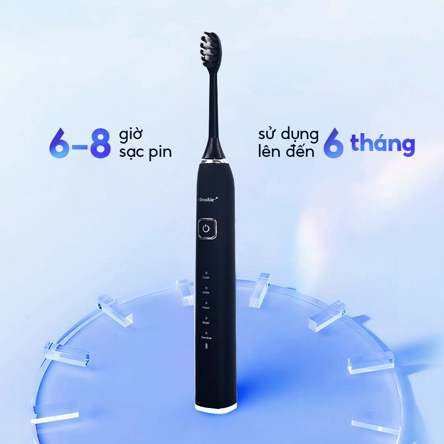Bàn chải đánh răng điện 5 chế độ Brushie chính hãng, bàn chải điện tích hợp đầu rửa mặt (Bản Limited)