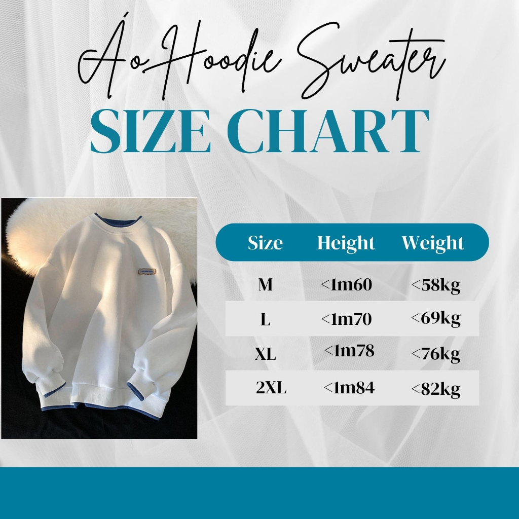 Áo hoodie, áo sweater, thiết kế trẻ trung thời trang, phom chuẩn, vải mềm mịn mặc thoải mái
