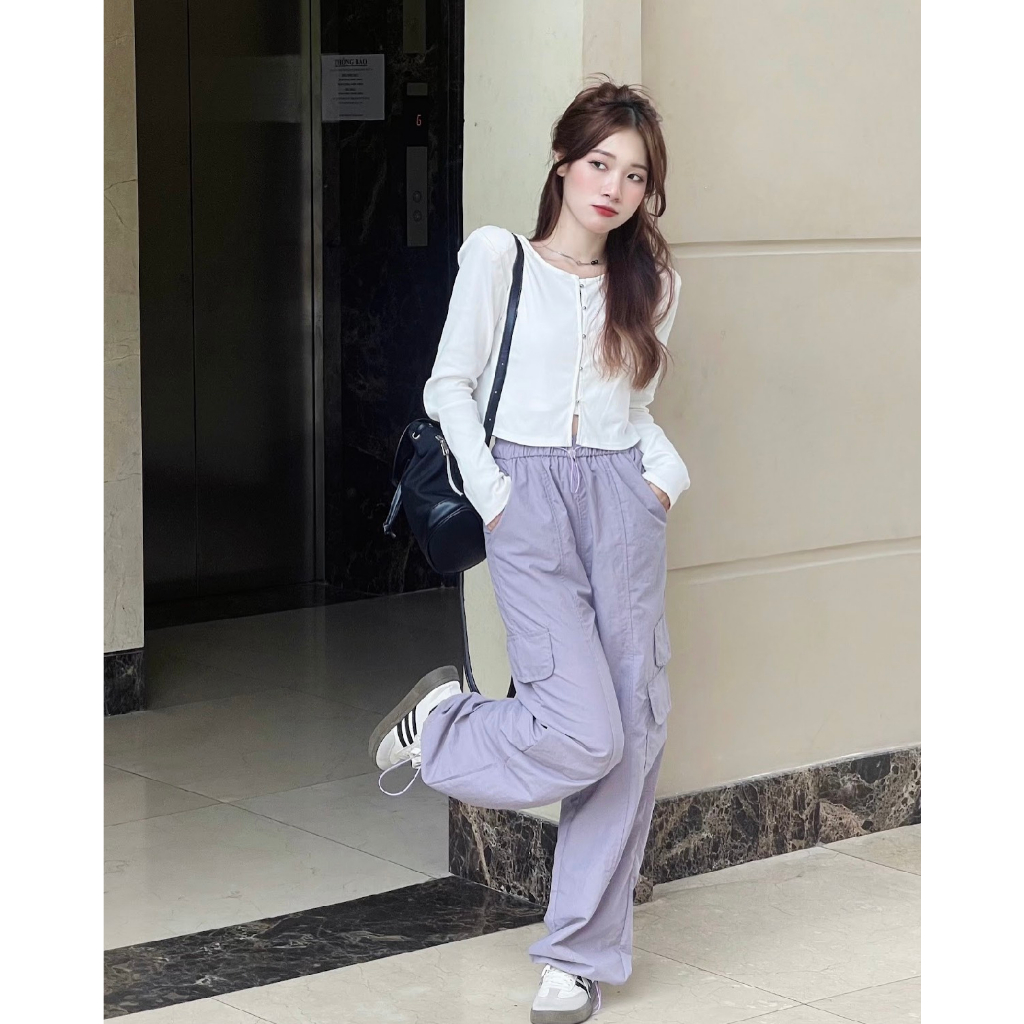 LYRA Áo dài tay cúc gài kim loại kèm áo 2 dây chất thun mỏng phong cách trẻ trung, Hàn Quốc - CSYSE0060