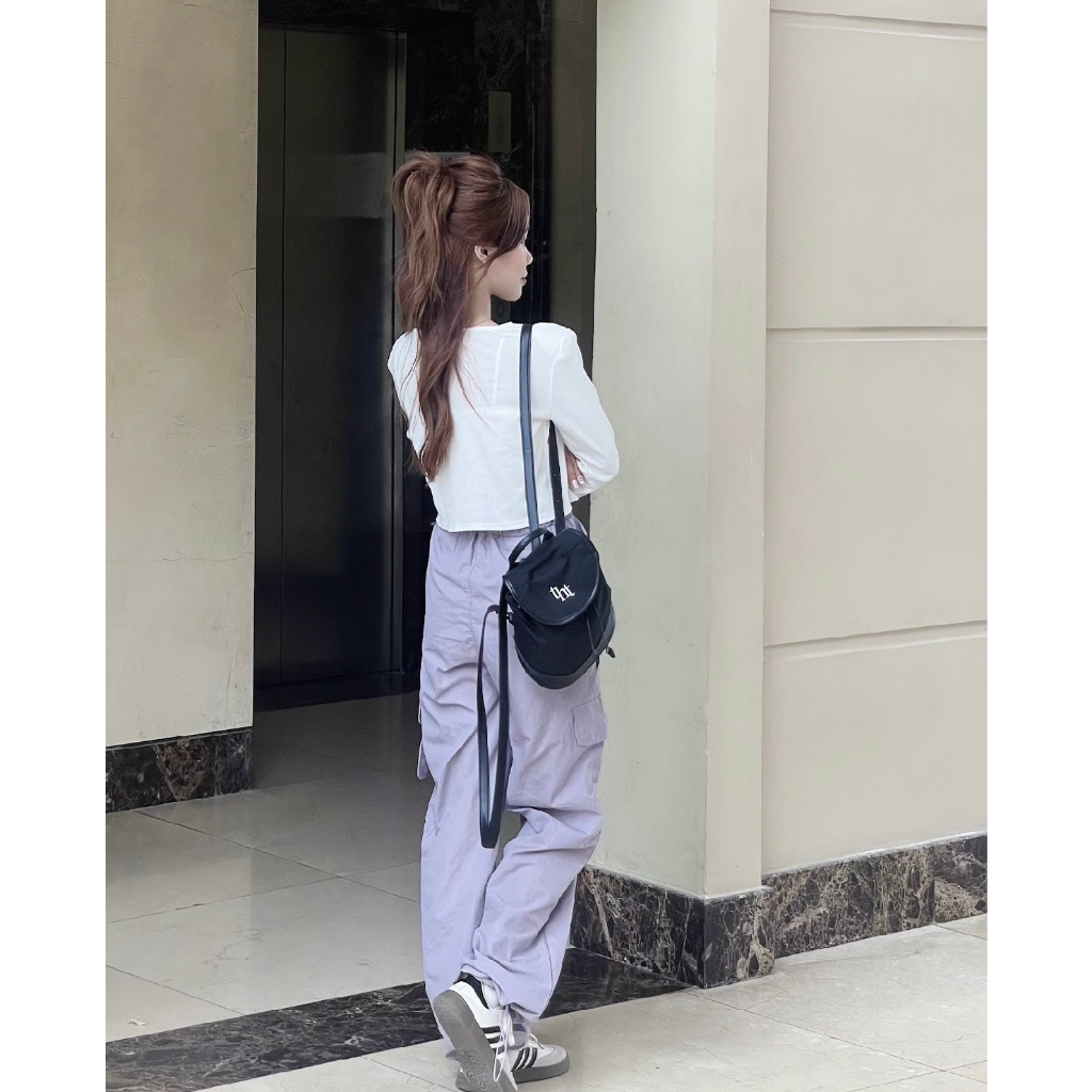 LYRA Áo dài tay cúc gài kim loại kèm áo 2 dây chất thun mỏng phong cách trẻ trung, Hàn Quốc - CSYSE0060