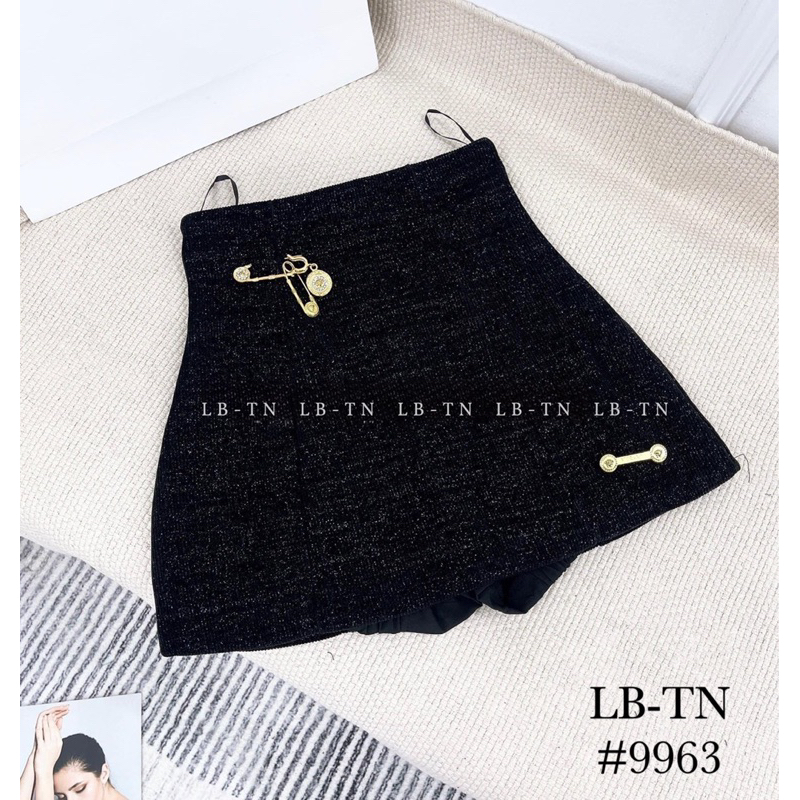 CHÂN VÁY NHUNG NHŨ GHIM BĂNG CẠP CAO DÁNG A HÀNG QCL1 MS25661