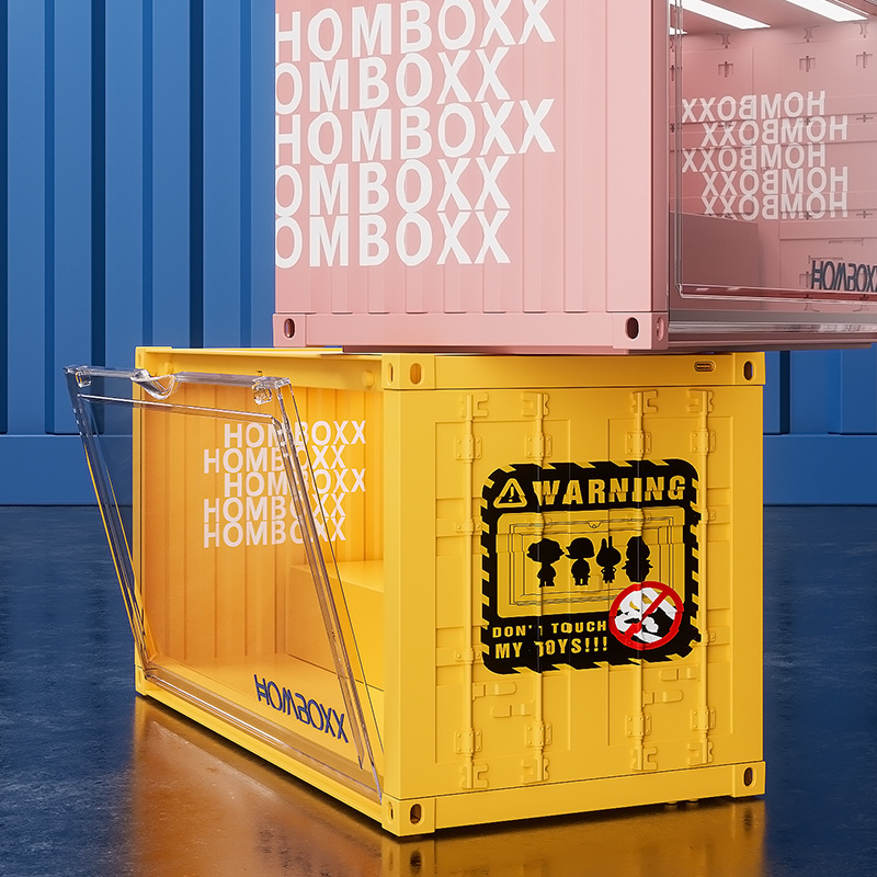 Tủ trưng bày bảo quản mô hình Container Popmart Dimoo tặng kèm Sticker siêu ngầu