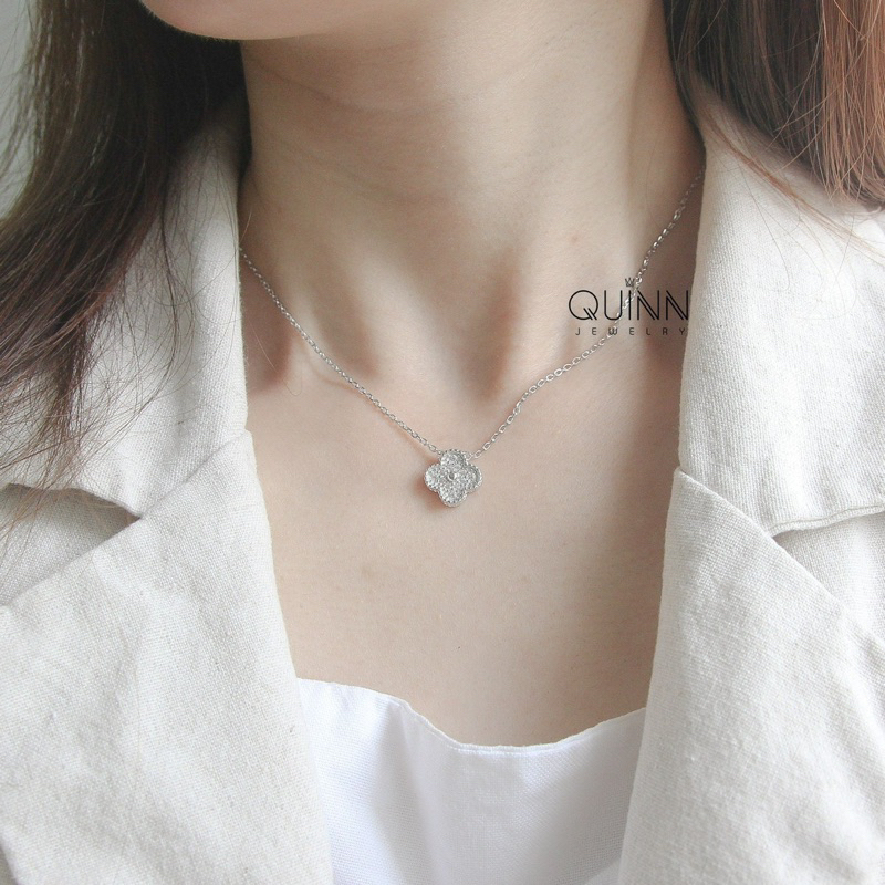Dây chuyền Van Clover, dây chuyền cỏ 4 lá full đá Quinn jewelry