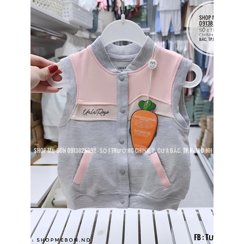 Áo Ghile Nỉ Cài Giữa Hãng Ualarogo Cho Bé 0-24m