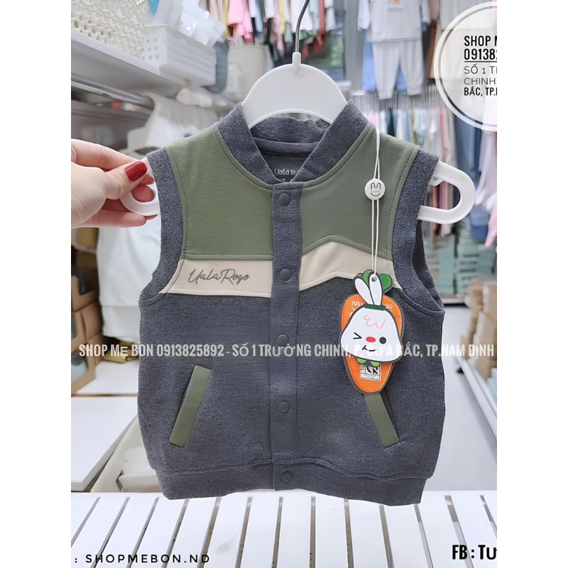 Áo Ghile Nỉ Cài Giữa Hãng Ualarogo Cho Bé 0-24m