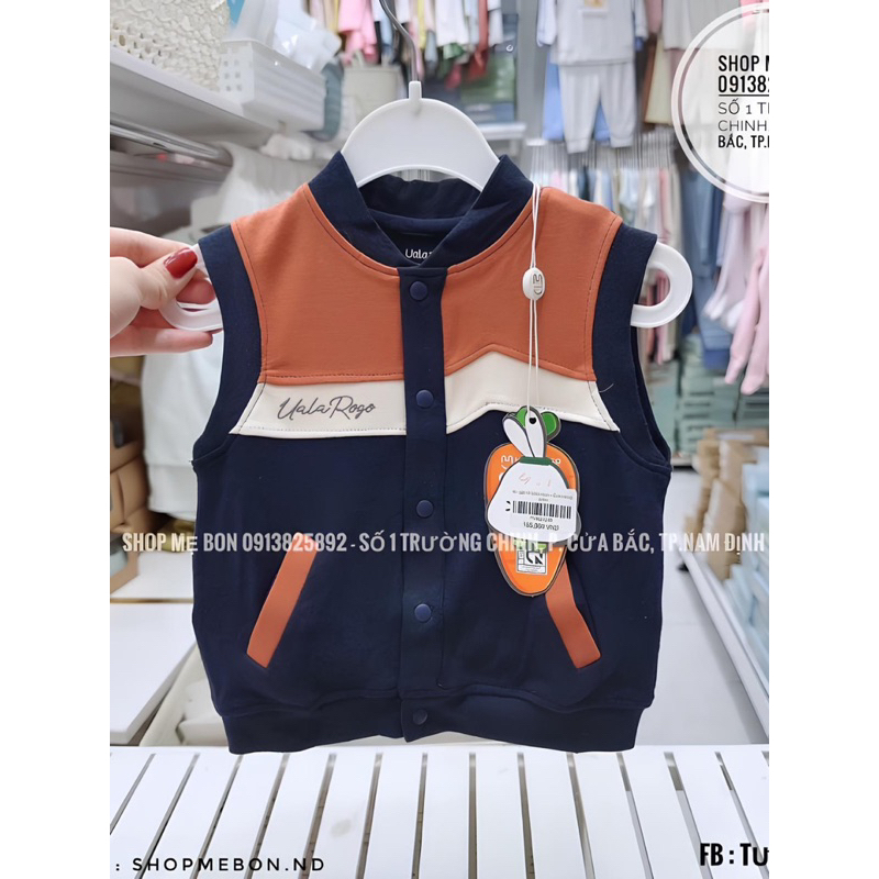 Áo Ghile Nỉ Cài Giữa Hãng Ualarogo Cho Bé 0-24m