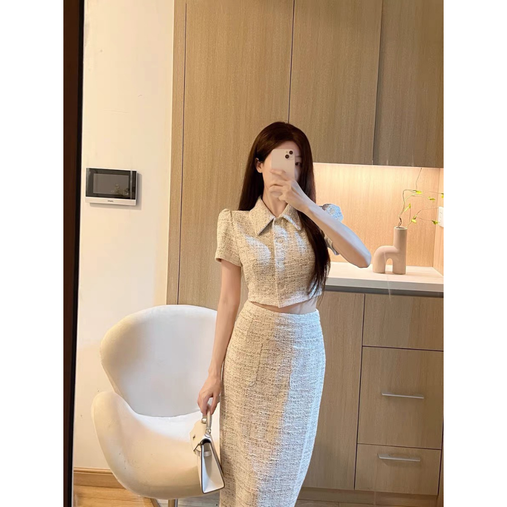 -SET DẠ TIÊU HÀNG QUẢNG CHÂU PHONG CÁCH TIỂU THƯ KÈM ẢNH THẬT