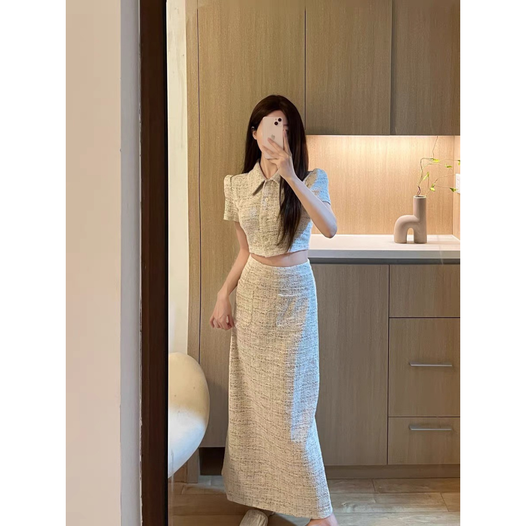 -SET DẠ TIÊU HÀNG QUẢNG CHÂU PHONG CÁCH TIỂU THƯ KÈM ẢNH THẬT