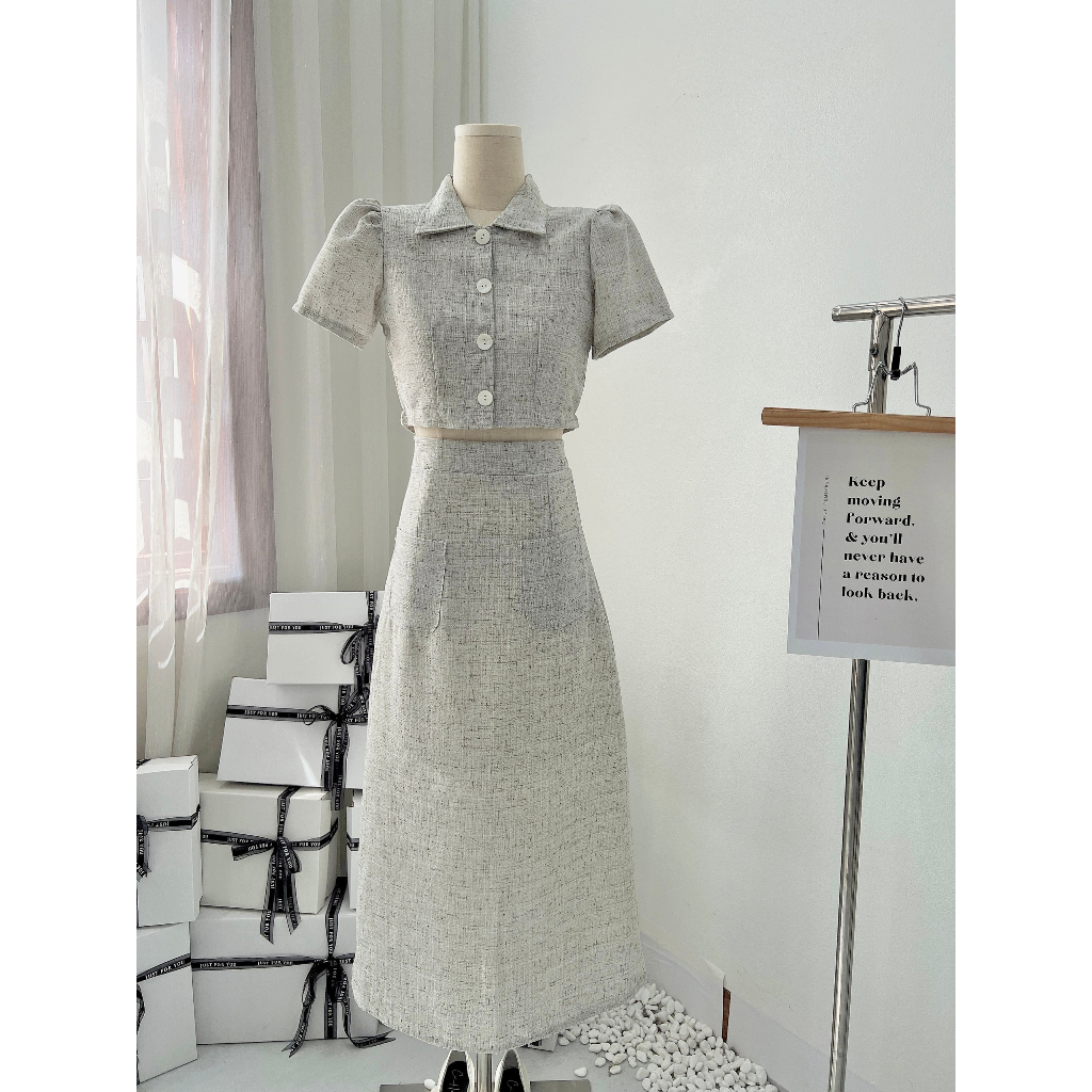 -SET DẠ TIÊU HÀNG QUẢNG CHÂU PHONG CÁCH TIỂU THƯ KÈM ẢNH THẬT