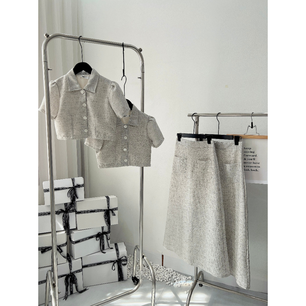 -SET DẠ TIÊU HÀNG QUẢNG CHÂU PHONG CÁCH TIỂU THƯ KÈM ẢNH THẬT