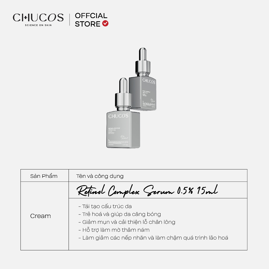 Combo Retinol Ngăn Ngừa Lão Hoá Sớm - Sáng Da - Se Khít Lỗ Chân Lông