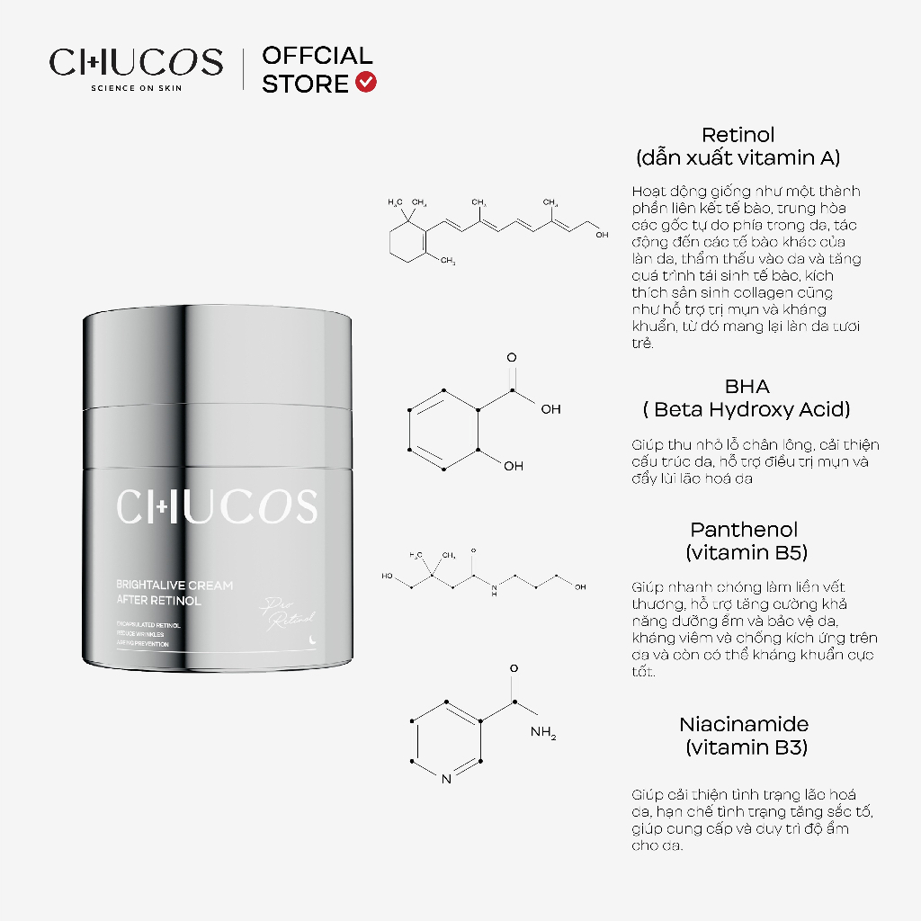 Combo Retinol Ngăn Ngừa Lão Hoá Sớm - Sáng Da - Se Khít Lỗ Chân Lông