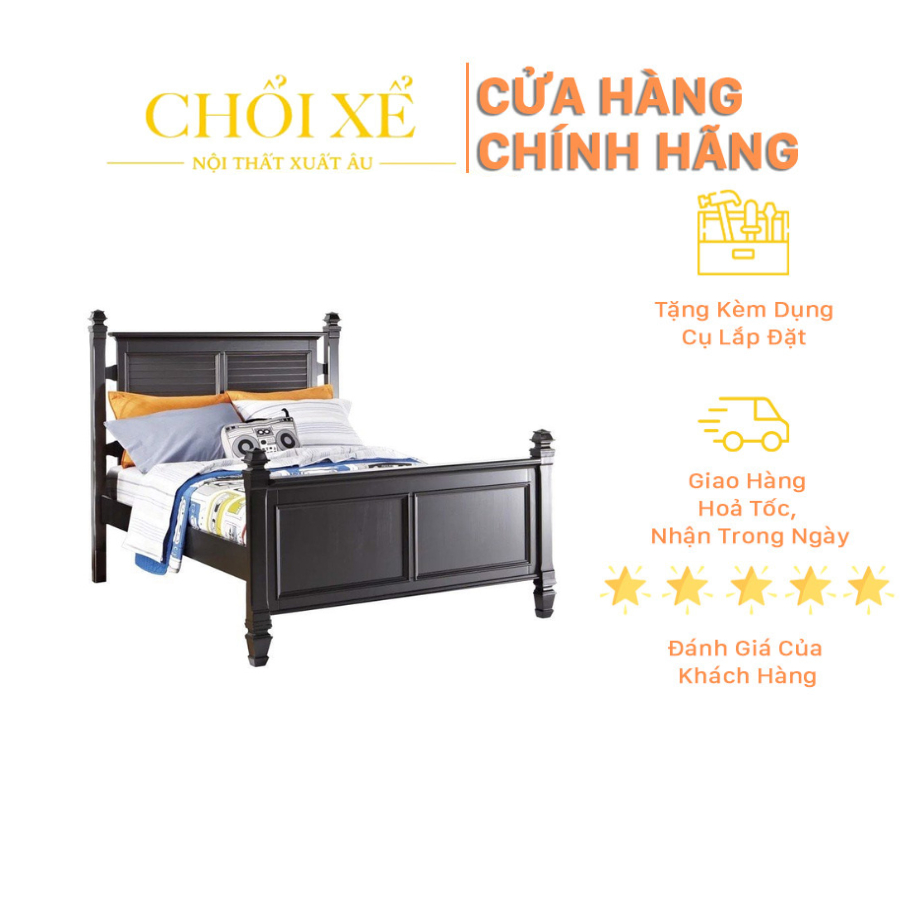 Giường Ngủ Belmar Màu Đen - Chổi Xể