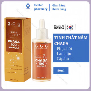 Tinh chất phục hồi da cấp ẩm sâu nấm chaga ggg uniq booster chaga 100 ampoule 50ml