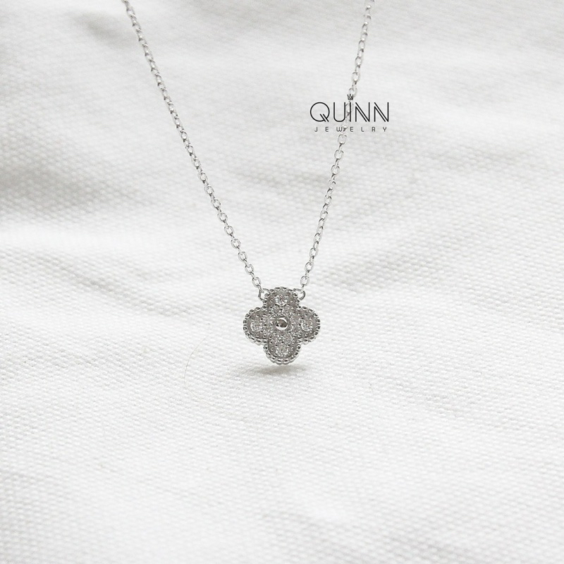Dây chuyền Van Clover, dây chuyền cỏ 4 lá full đá Quinn jewelry