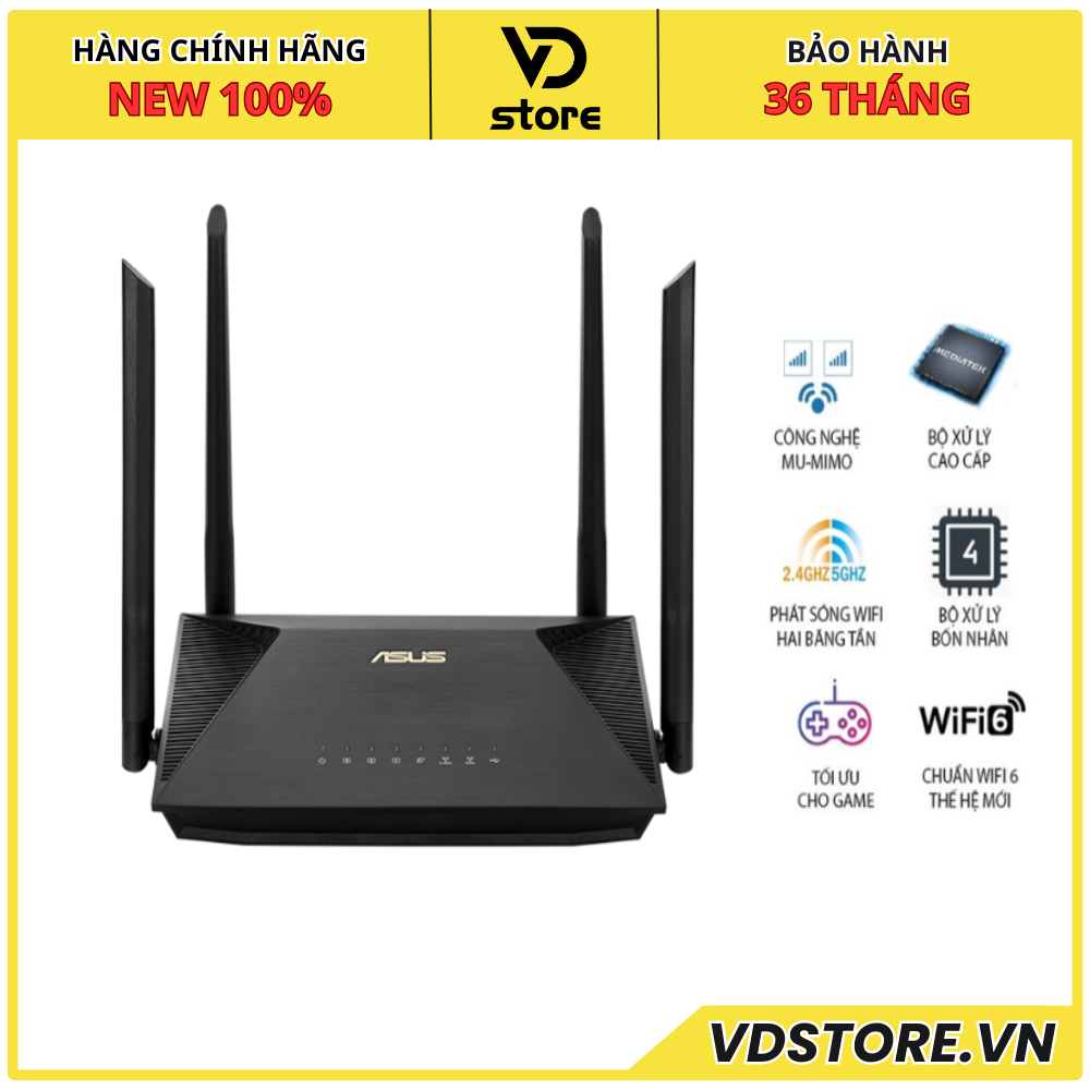 ROUTER WIFI ASUS RT-AX53U AX1800 DUAL BAND WIFI 6 MU-MIMO WIFI AIMESH