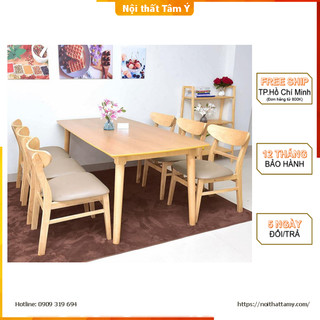 Bộ Bàn ăn Mango 6 ghế ✌FREE SHIP HCM✌ Bộ bàn ăn Cao Cấp Thương hiệu Nội Thất Tâm Ý