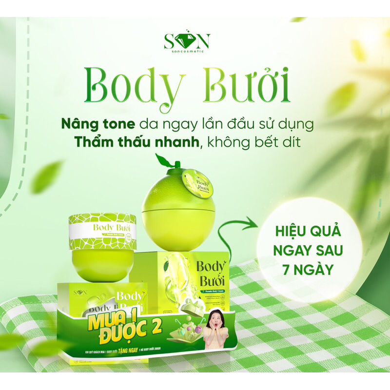 Body bưởi - mua 1 tặng 1 - trắng sau 7 ngày sử dụng - SON GROUP- Cô Tiên miền Tây