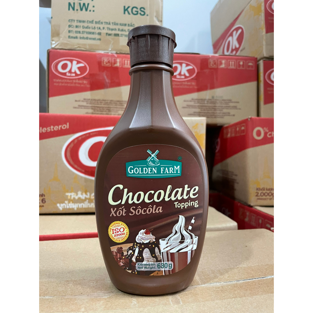 Sốt Topping Socola, matcha, caramel goldenfarm 630g