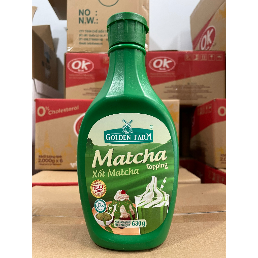 Sốt Topping Socola, matcha, caramel goldenfarm 630g
