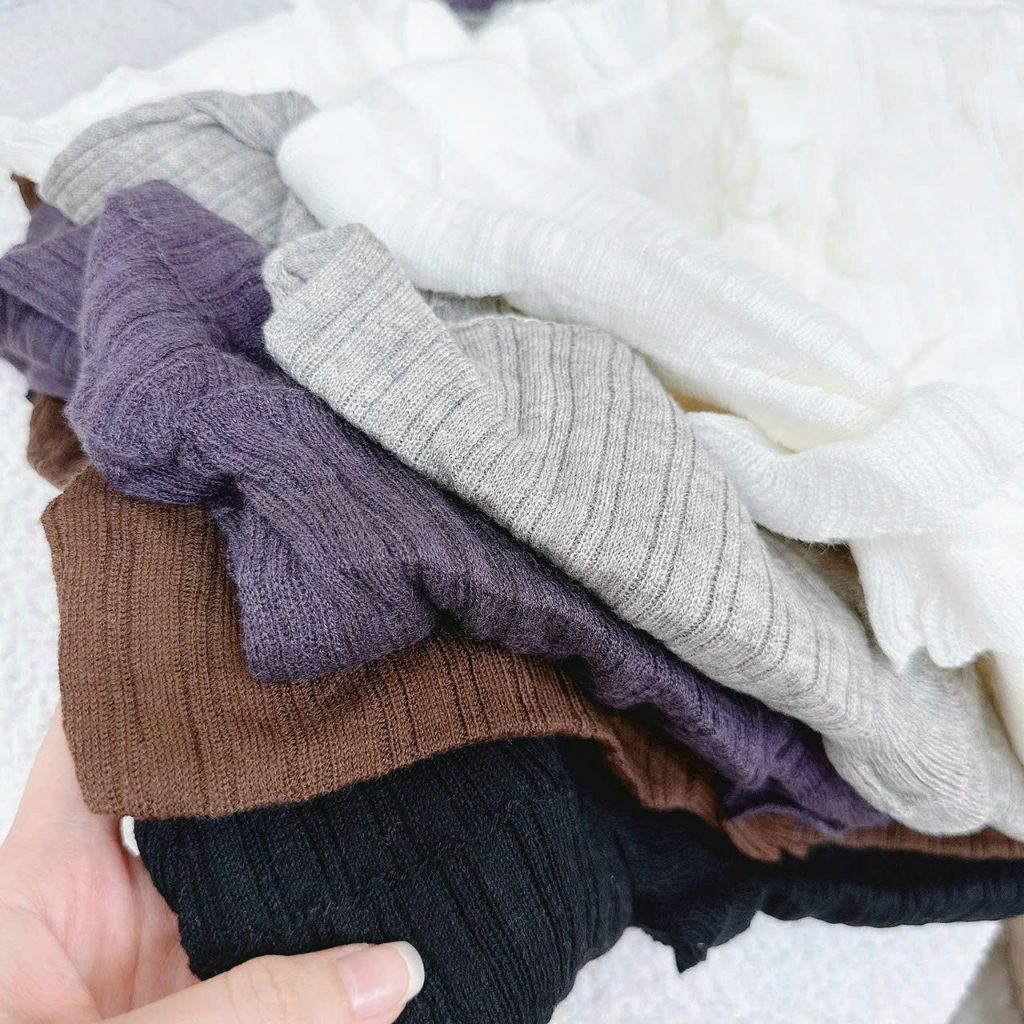 Áo len viền bèo tay loe dài xinh xắn