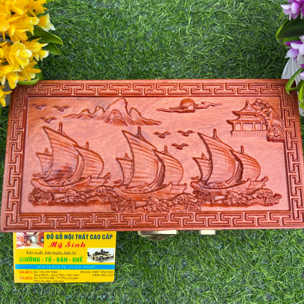 Hộp Tiết Kiệm Trang Sức Con Dấu Tài Liệu thuận buồm Gỗ Hương, Đồ gỗ mini để bàn phòng ngủ phòng khách