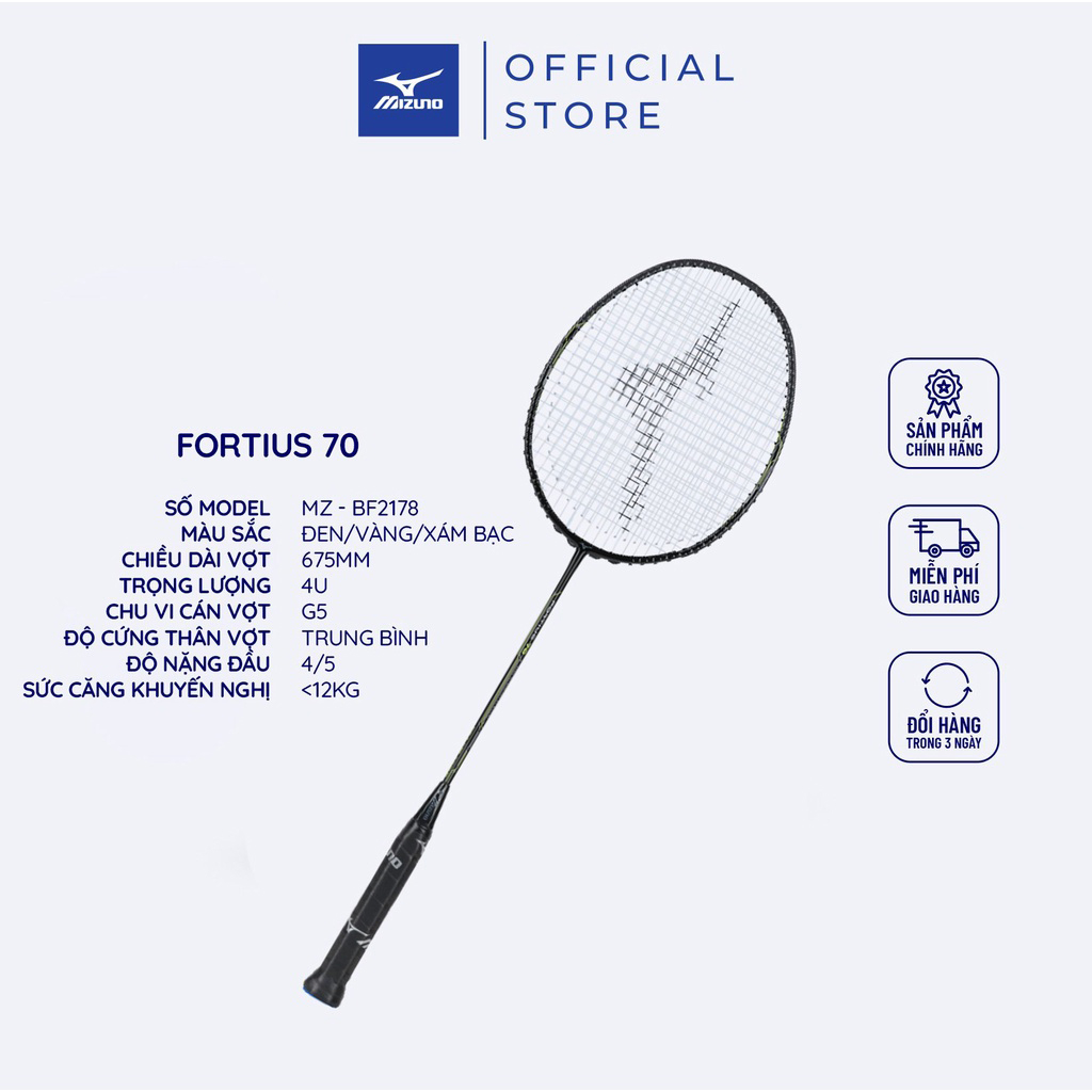 Vợt Cầu Lông FORTIUS 70 MIZUNO Chính Hãng Nhật Bảo Hành Siêu Bền Chất Lượng Chuyên Nghiệp (Khung Vợt Chưa Lưới)