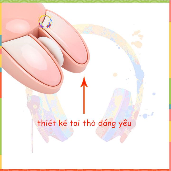 Chuột không dây hình tai thỏ dễ thương M6 tặng kèm pin_hàng chính hãng