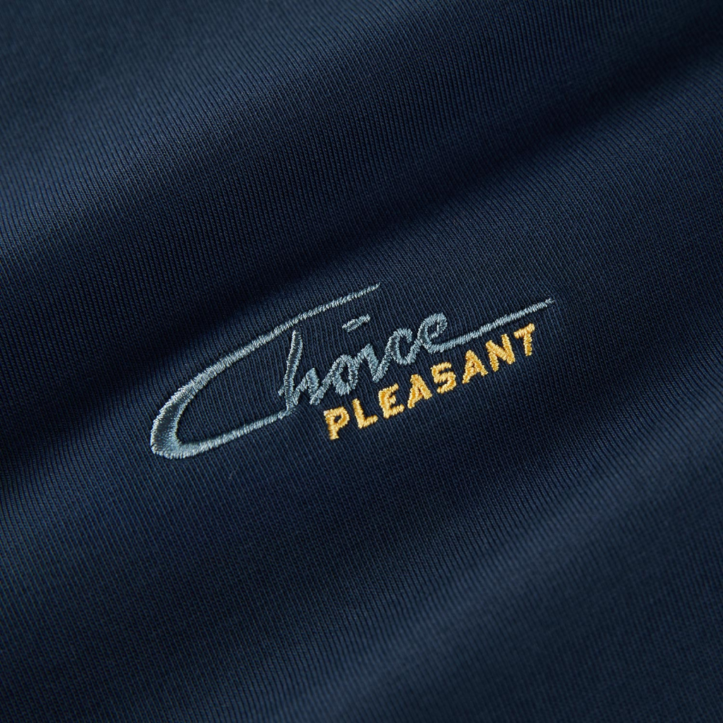 HLA - Áo thun nam ngắn tay thêu chữ mềm mại thoáng mát Letter embroidery soft & breathable icy cotton T-shirt