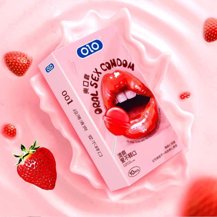 Bao cao su miệng Oral Sex hương dâu, bcs olo quan hệ bằng miệng siêu mỏng an toàn