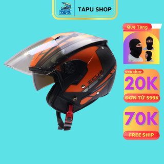 [CHÍNH HÃNG] MŨ BẢO HIỂM 3/4 ĐẦU 2 KÍNH ZEUS 205 - Tapu Shop
