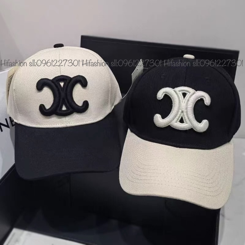 Nón kết CeLiii phối màu trắng đen hottrend- Hình thêu sắc nét- Chất liệu kaki mềm thoáng mát…