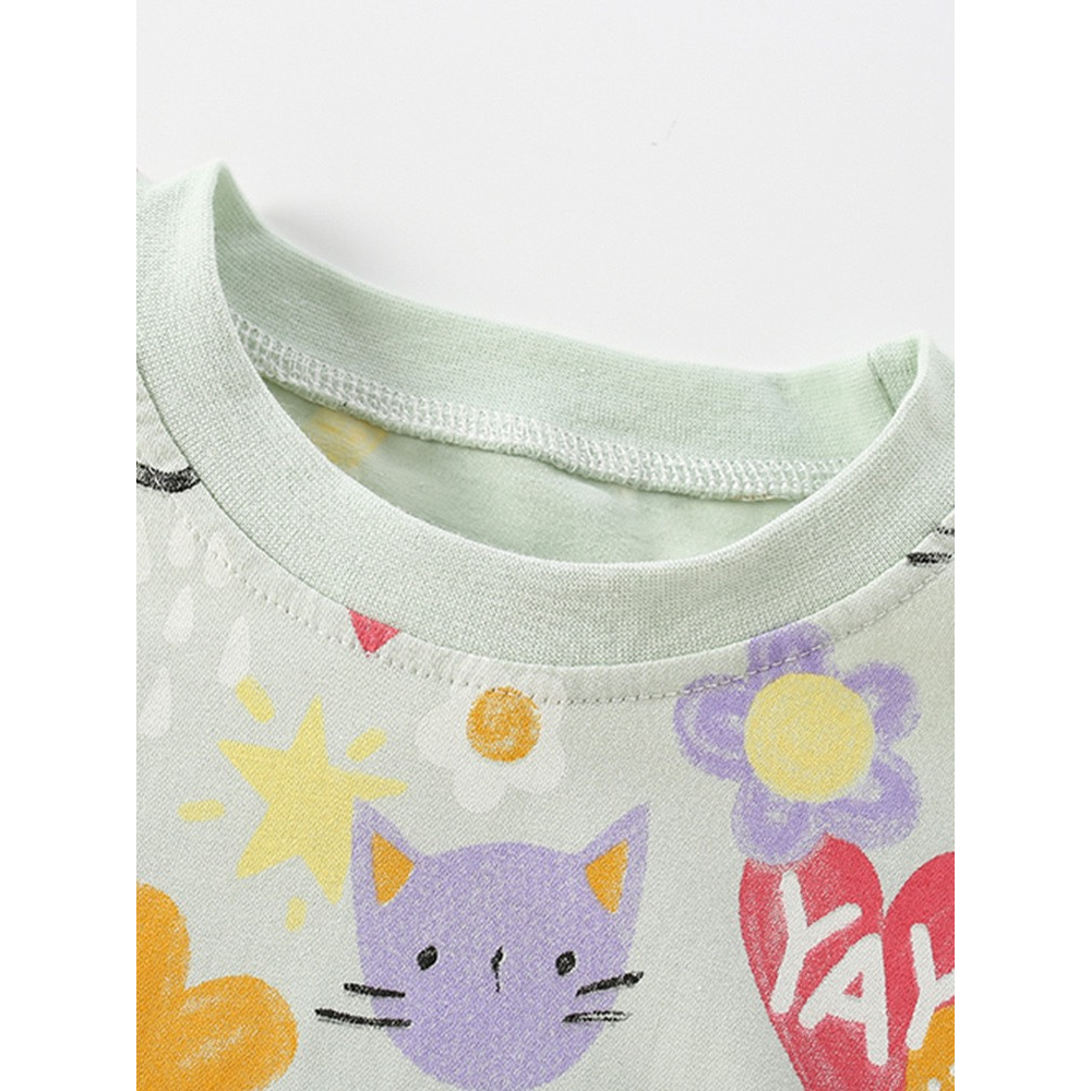 Váy cotton xanh hoạ tiết Malwee thời trang trẻ em từ 2-7 tuổi MW7727